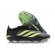 Scarpe adidas Predator Laceless Elite FG Nero Verde Lime