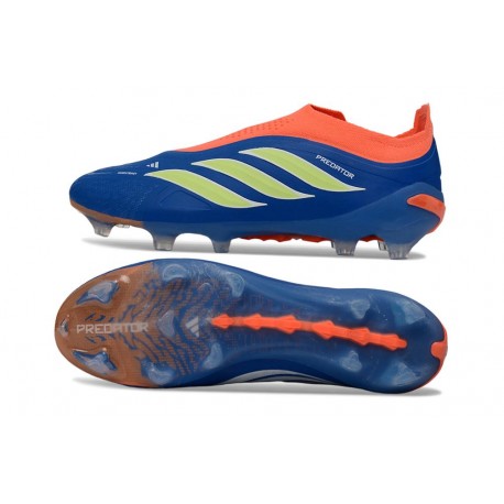 Scarpe adidas Predator Laceless Elite FG Blu Arancione Verde Lime