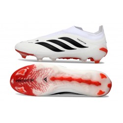 Scarpe adidas Predator Laceless Elite FG Bianco Rosso Nero