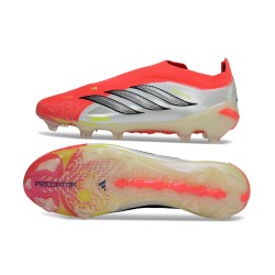 Scarpe adidas Predator Laceless Elite FG Rosso Bianco Nero
