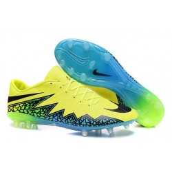 Neymar Nuovo 2016 Calcio Scarpe Nike Hypervenom Phinish FG Volt Nero Blu