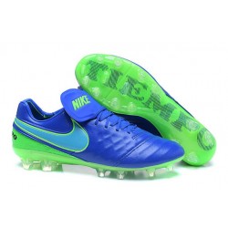 Nike 2016 Scarpette Calcetto Tiempo Legend 6 FG Pelle di Canguro ACC Blu Verde