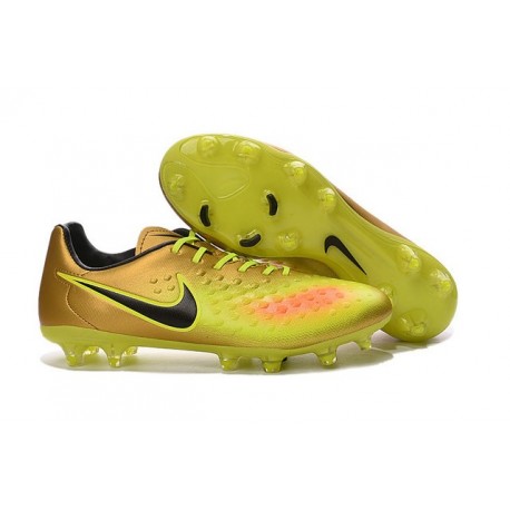 Scarpe da Calcetto Nuovo 2016 Nike Magista Opus II FG ACC Oro Giallo Nero