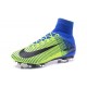 Nike Scarpa da Calcetto Nuove Mercurial Superfly 5 FG Verde Blu Nero