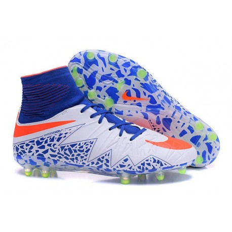 Scarpa da Calcetto Nuovo Nike Hypervenom Phantom 2 FG ACC Bianco Blu Rosso