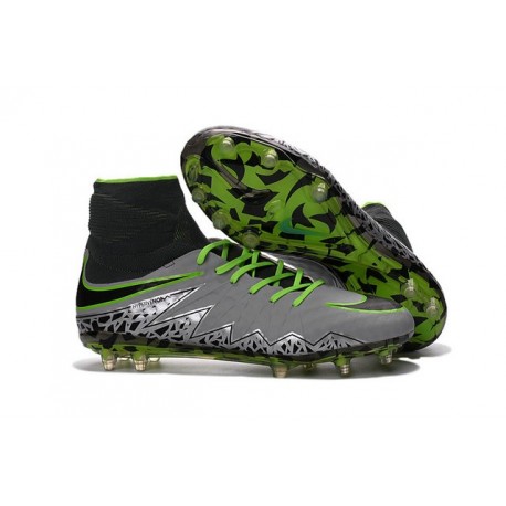 Scarpa da Calcio Nuovo Nike Hypervenom Phantom 2 FG ACC Platino Puro Nero Verde