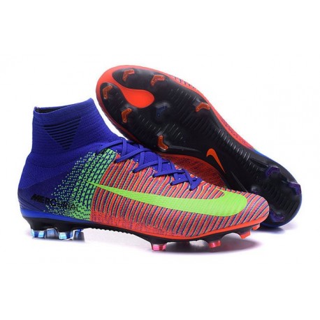 Nike Mercurial Superfly 5 FG Nuove Scarpe Calcio Blu Verde Arancio