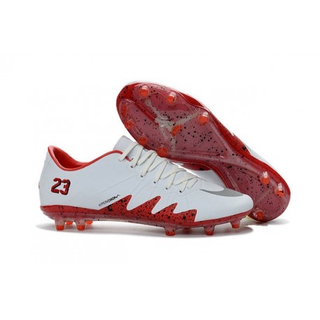 Calcio Scarpe Nike Hypervenom Phinish Neymar x Jordan FG Bianco Rosso