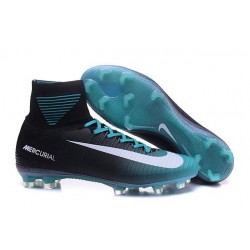 Nike Mercurial Superfly 5 FG Nuove Scarpe Calcio Nero Blu Bianco