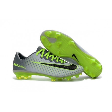 Nike Mercurial Vapor XI FG 2016 Scarpini da Calcio Grigio Verde Nero