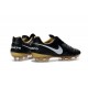 Nike Scarpette Calcetto Tiempo Legend 6 FG Pelle di Canguro ACC Nero Bianco Oro