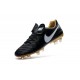 Nike Scarpette Calcetto Tiempo Legend 6 FG Pelle di Canguro ACC Nero Bianco Oro