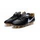 Nike Scarpette Calcetto Tiempo Legend 6 FG Pelle di Canguro ACC Nero Bianco Oro