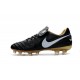 Nike Scarpette Calcetto Tiempo Legend 6 FG Pelle di Canguro ACC Nero Bianco Oro