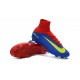 Nike Mercurial Superfly 5 FG Nuove Scarpe Calcio Rosso Blu Giallo
