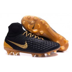 Scarpe da Calcio Nuovo Nike Magista Obra II FG Nero Oro