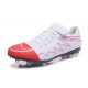 Rooney Nuovo 2016 Calcio Scarpe Nike Hypervenom Phinish FG Bianco Rosso