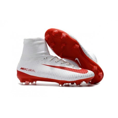 Nike Scarpa da Calcio Mercurial Superfly V FG ACC Uomo Bianco Rosso