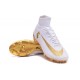 Nuovo Nike Mercurial Superfly 5 FG Scarpe da Calcio Real Madrid Club de Fútbol Bianco Oro