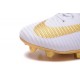 Nuovo Nike Mercurial Superfly 5 FG Scarpe da Calcio Real Madrid Club de Fútbol Bianco Oro