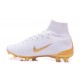 Nuovo Nike Mercurial Superfly 5 FG Scarpe da Calcio Real Madrid Club de Fútbol Bianco Oro