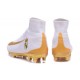 Nuovo Nike Mercurial Superfly 5 FG Scarpe da Calcio Real Madrid Club de Fútbol Bianco Oro