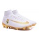 Nuovo Nike Mercurial Superfly 5 FG Scarpe da Calcio Real Madrid Club de Fútbol Bianco Oro