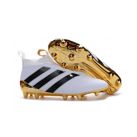 adidas Scarpe da Calcio Ace16+ Purecontrol FG/AG Bianco Oro Nero