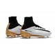 Nuovo Nike Mercurial Superfly 5 FG Scarpe da Calcio Bianco Oro Nero