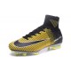 Nuovo Nike Mercurial Superfly 5 FG Scarpe da Calcio Nero Giallo Bianco