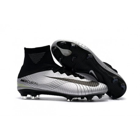 Nuovo Nike Mercurial Superfly 5 FG Scarpe da Calcio Metallico Nero