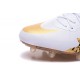 Neymar X Jordan NJR Calcio Scarpe Nike Hypervenom Phinish FG Bianco Oro