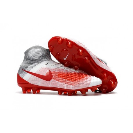 Scarpa da Calcio per Terreni duri Nike Magista Obra II FG Bianco Rosso