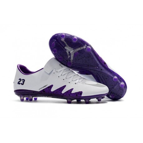 Neymar Nuovo 2017 Calcio Scarpe Nike Hypervenom Phinish FG Bianco Viola