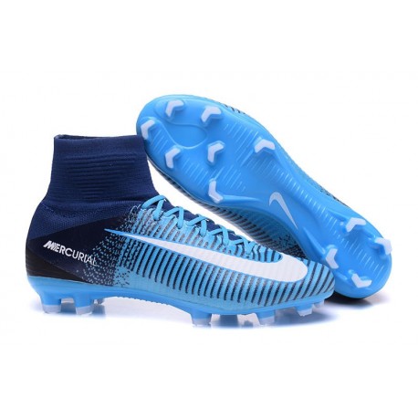 Nike Scarpa Calcio Uomo 2017 Mercurial Superfly V FG ACC Blu Nero Bianco