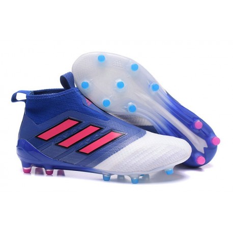 adidas Ace17+ Purecontrol FG - Nuovo Scarpa da Calcio Uomo - Blu Rosso Bianco