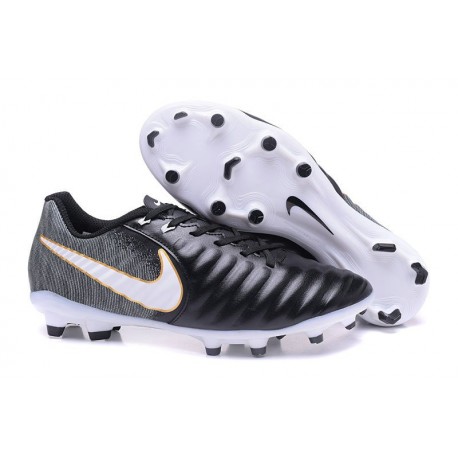 Scarpe Clacio Nike Tiempo Legend VII FG Nuovo Uomo - Nero Bianco Oro