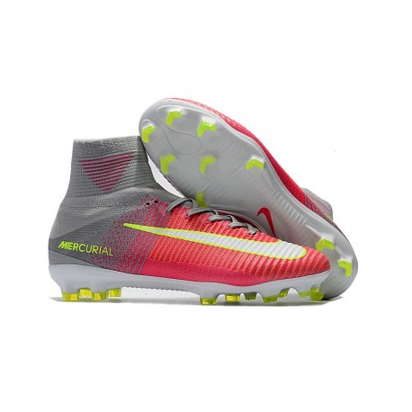 Nike Mercurial Superfly 5 FG Nuovo Scarpe Calcio Rose Grigio Bianco