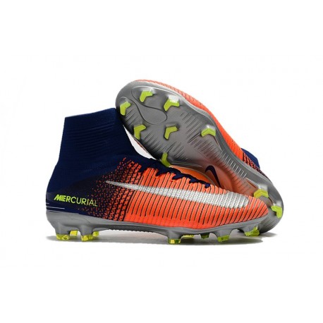 Nike Mercurial Superfly 5 FG Nuovo Scarpe Calcio Arancio Blu Cromo