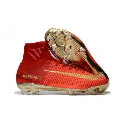 Nike Mercurial Superfly 5 CR7 FG Nuovo Scarpe Calcio Rosso Oro