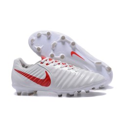 Scarpe Clacio Nike Tiempo Legend VII FG Nuovo Uomo - Bianco Rosso