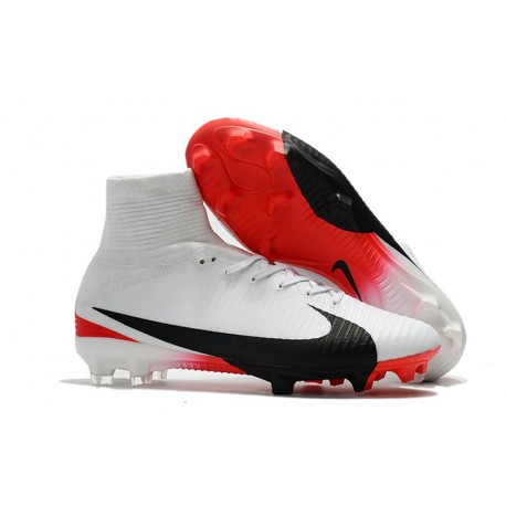 Nike 2017 Mercurial Superfly V FG ACC Uomo Scarpa Bianco Rosso Nero