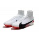 Nike 2017 Mercurial Superfly V FG ACC Uomo Scarpa Bianco Rosso Nero