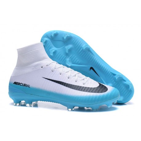 Nike 2017 Mercurial Superfly V FG ACC Uomo Scarpa Bianco Blu