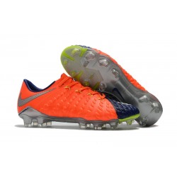 Scarpa da Calcio per Terreni Duri Nike Hypervenom Phantom III FG Arancio Blu