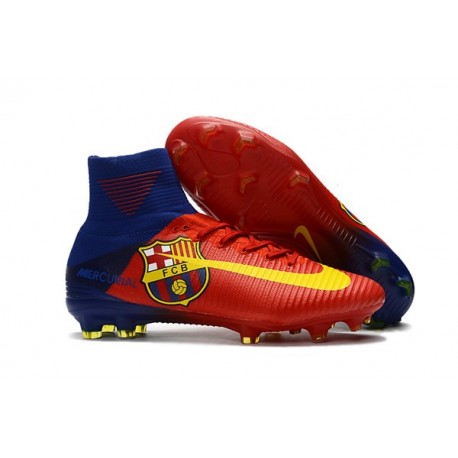 Nike Scarpa da Calcio Mercurial Superfly V FG ACC Barcelona - Rosso Blu