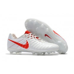 Nike Tiempo Legend 7 FG Pelle di Canguro Scarpa - Bianco Rosso