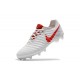 Nike Tiempo Legend 7 FG Pelle di Canguro Scarpa - Bianco Rosso