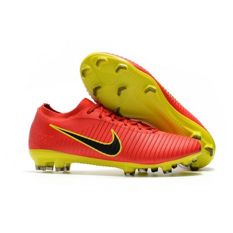 Scarpe Calcio Nuovo Nike Mercurial Vapor Flyknit Ultra FG - Rosso Giallo