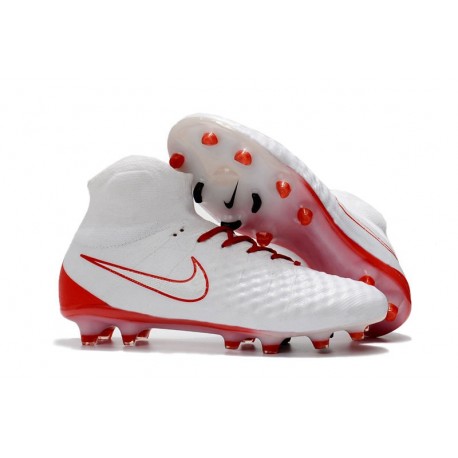 Nike Magista Obra II FG Scarpe da Calcio - Bianco Rosso